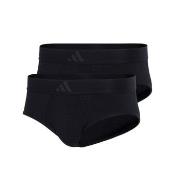 adidas 2P Active Flex Cotton 3 Stripes Low Rise Trunk Svart bomull Sma...