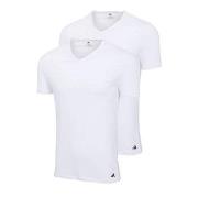 adidas 2P V-Neck Active Flex Cotton T-Shirt Hvit bomull X-Large Herre