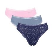Sloggi Truser 3P GO Crush High Leg Briefs Rosa/Blå bomull Small Dame
