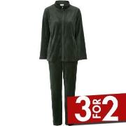 Damella Velour Plain Suit Mørkgrørnn  XX-Large Dame