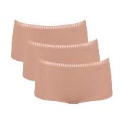 Sloggi Truser 3P GO Crush Hipster Shorts Lysbrun  bomull Medium Dame