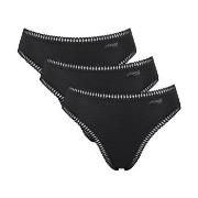 Sloggi Truser 3P GO Crush High Leg Briefs Svart bomull X-Small Dame