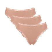 Sloggi Truser 3P GO Crush High Leg Briefs Lysbrun  bomull Medium Dame