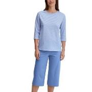 Calida Lovely Nights Capri Pyjama Lysblå bomull Small Dame