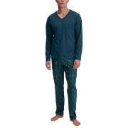 Calida Relax Imprint 3 Pyjamas Petrol bomull Medium Herre