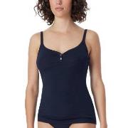 Schiesser Fine Rib Spaghetti Top Mørkblå bomull X-Large Dame