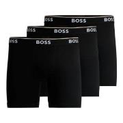 BOSS 3P Power Boxer Brief Long Svart bomull Small Herre