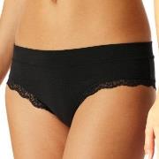 Schiesser Truser Unique Cotton Lace Brazilian Brief Svart bomull Large...