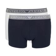 Armani Endurance Logo Boxer Brief 2P Hvit/Blå bomull Small Herre