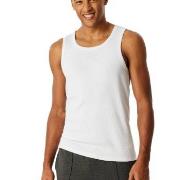 Schiesser Men Double Rib Tank Top Hvit bomull Large