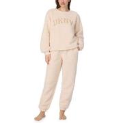 DKNY Chill In Style Top Jogger Set Beige polyester Large Dame