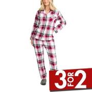 Damella Cotton Flannel Pyjamas Rød/Grønn bomull Medium Dame