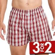Jockey Woven Poplin Boxer Shorts Rød Mønster  bomull Medium Herre