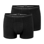 Schiesser 2P Cotton Flex Trunks Svart bomull 3XL Herre