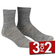 Damella Strømper 2P Thin Wool Socks Lysgrå Str 35/38 Dame