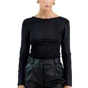 Bread and Boxers Long Sleeve Scoop Back Shirt Svart viskose X-Small Da...