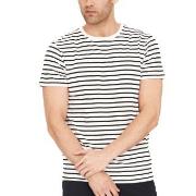 Resteröds Bamboo Crew Neck Svart stripet Medium Herre