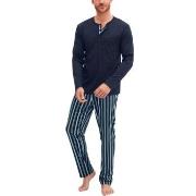 Calida Relax Choice Long Sleeve Pyjama Marine bomull X-Large Herre