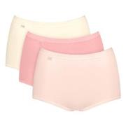 Sloggi Truser 3P Basic Plus Maxi Colored Rød/Gul bomull 46 Dame