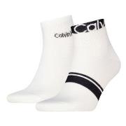 Calvin Klein Strømper 2P Cotton Logo Stripe Ankle Socks Hvit One Size ...