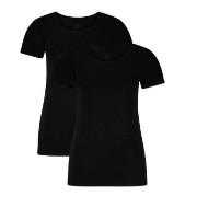 Bamboo basics 2P Kate T-Shirt Round Neck Svart Small Dame