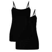 Bamboo basics 2P Vera Knitted Spaghetti Top Svart X-Large Dame