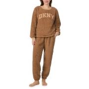 DKNY Chill In Style Top Jogger Set Brun polyester Large Dame