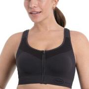 Anita BH Active Front Zip Sports Bra Mørkgrå  nylon Small Dame
