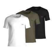 HUGO 3P Triplet T-Shirt Svart/Grønn bomull Large Herre