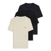 BOSS 3P Classic Crew Neck T Shirt Beige/marin bomull X-Large Herre