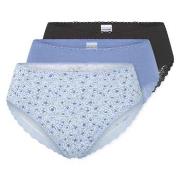 Schiesser Truser 3P Modern Brazillian Slips Svart/Blå bomull 42 Dame