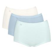 Sloggi Truser 3P Basic Plus Maxi Colored Hvit/Lysblå bomull 54 Dame