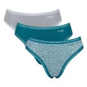 Sloggi Truser 3P GO Crush High Leg Briefs Turkis Mønster bomull X-Smal...
