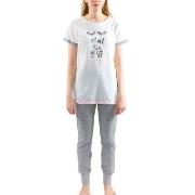 Esprit Anna Pyjamas Set Svart/Hvit bomull 44 Dame