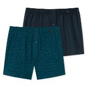 Schiesser 2P Leg Flattering Boxer Shorts Blå Mønster bomull XX-Large H...