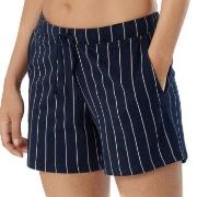 Schiesser Women Mix and Relax Shorts Marine Stripet bomull 46 Dame