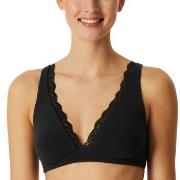 Schiesser BH Unique Cotton Soft Bra With Lace Svart bomull A 85 Dame