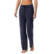 Schiesser Mix and Relax Long Cotton Pants Hvit/Marine bomull 48 Dame