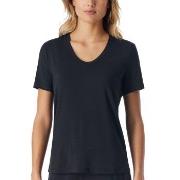 Schiesser Women Mix and Relax V-neck T-Shirt Svart modal 44 Dame