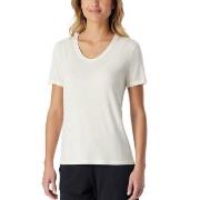 Schiesser Women Mix and Relax V-neck T-Shirt Benhvit modal 38 Dame