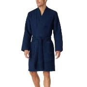 Schiesser Waffle Bathrobe Mørkblå bomull Small Herre