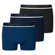 Schiesser 3P Woven Boxer Brief 3XL- 4XL Svart/Blå bomull 3XL Herre