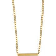 Orelia Flat Curb Bar Necklace Pale Gold