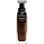 NYX Professional Makeup Can't Stop Won't Stop Foundation Chestnut - 30...