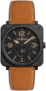 Bell & Ross BR-S-HERITAGE-CERAMIC Br S Quartz Sort/Lær