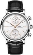 IWC Herreklokke IW391406 Portofino Sølvfarget/Lær Ø39 mm