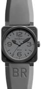 Bell & Ross Herreklokke BR0392-COMMANDO BR 03-92 Grå/Gummi Ø42