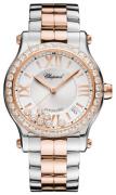 Chopard Dameklokke 278559-6004 Happy Sport Sølvfarget/18 karat rosé