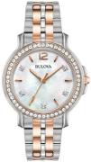 Bulova Dameklokke 98L242 Crystal Sølvfarget/Rose-gulltonet stål