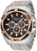 Invicta Herreklokke 34129 Bolt Sort/Rose-gulltonet stål Ø50 mm